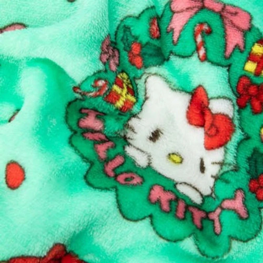 Hello Kitty Fleece Christmas Throw Blanket 40x50 Holiday Silk Touch Sanrio Plush